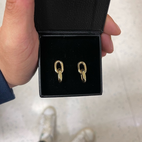 *PAIR* LINK DROP EARRINGS - ANINE BING - SOLID 14K GOLD - Picture 5 of 5